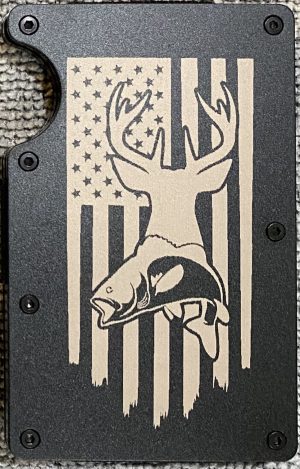 Deer and Fish American Flag RFID Protection