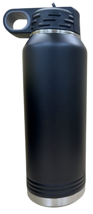 32 oz Blank Black water bottles ready for your custom logo, club, or image. Available in 4 colors.